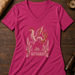 Aitvaras Ember Women's V-Neck Tee — berry
