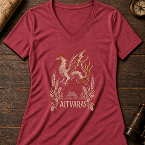 Aitvaras Ember Women's V-Neck Tee — heather red