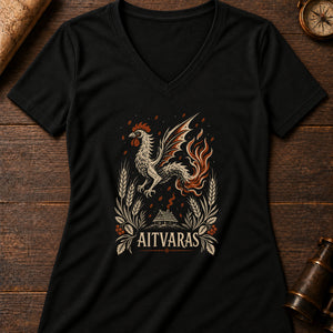 Aitvaras Ember Women's V-Neck Tee — solid black blend