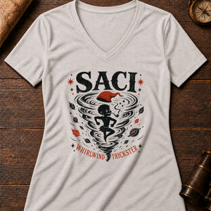 Saci Whirl Women's V-Neck Tee — heather dust