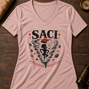 Saci Whirl Women's V-Neck Tee — heather peach