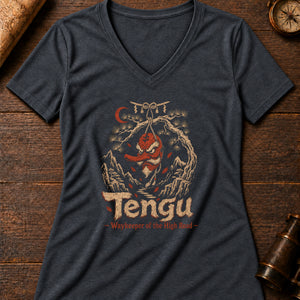 Tengu Pass Women's V-Neck Tee — dark grey heather