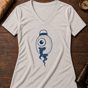 Lantern Ghost Women's V-Neck Tee — heather dust