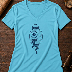 Lantern Ghost Women's V-Neck Tee — turquoise
