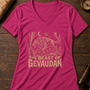 Beast of Gévaudan Women's V-Neck Tee — berry