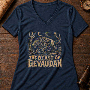 Beast of Gévaudan Women's V-Neck Tee — heather navy