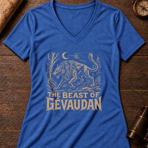Beast of Gévaudan Women's V-Neck Tee — heather true royal