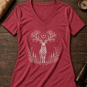 The White Stag Women's V-Neck Tee — heather red