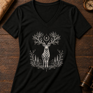 The White Stag Women's V-Neck Tee — solid black blend