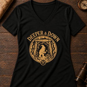 Cornish Knockers Women's V-Neck Tee — solid black blend