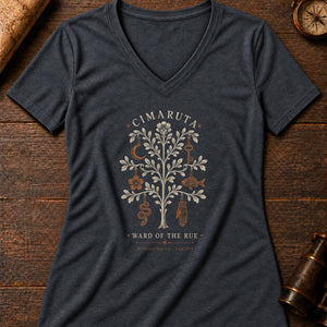 Cimaruta Charm Women's V-Neck Tee — dark grey heather