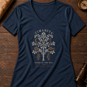 Cimaruta Charm Women's V-Neck Tee — heather navy