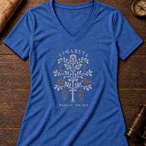 Cimaruta Charm Women's V-Neck Tee — heather true royal
