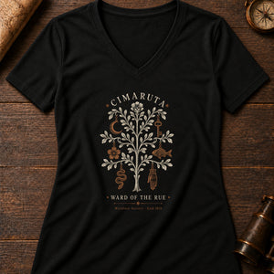 Cimaruta Charm Women's V-Neck Tee — solid black blend