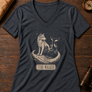 Akhlut Tide Women's V-Neck Tee — dark grey heather