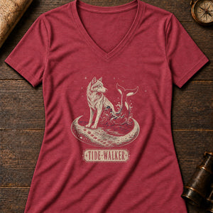 Akhlut Tide Women's V-Neck Tee — heather red
