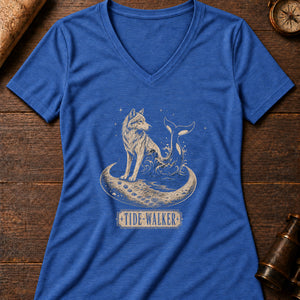 Akhlut Tide Women's V-Neck Tee — heather true royal