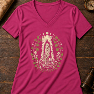 Huldra Birch Women's V-Neck Tee — berry