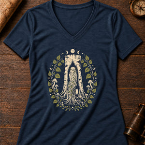 Huldra Birch Women's V-Neck Tee — heather navy