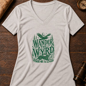 Wander The Wyrd Women's V-Neck Tee — heather dust