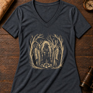 The Forest Coven Women's V-Neck Tee — dark grey heather