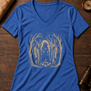 The Forest Coven Women's V-Neck Tee — heather true royal
