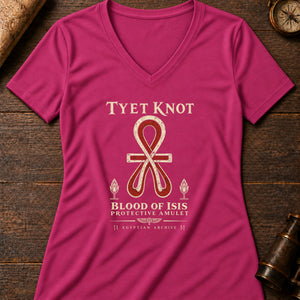 Tyet Knot Women's V-Neck Tee — berry