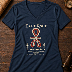 Tyet Knot Women's V-Neck Tee — heather navy