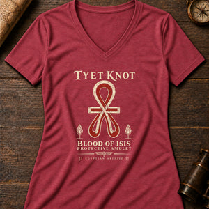 Tyet Knot Women's V-Neck Tee — heather red