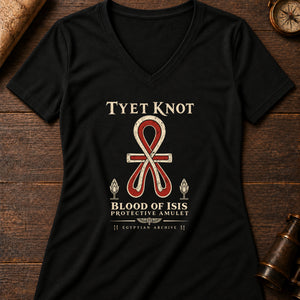 Tyet Knot Women's V-Neck Tee — solid black blend
