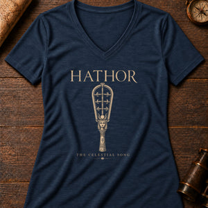 The Echo of Hathor Women's V-Neck Tee — heather navy