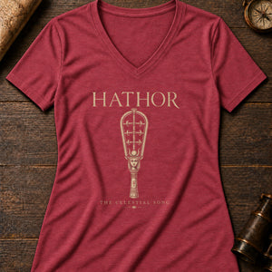 The Echo of Hathor Women's V-Neck Tee — heather red