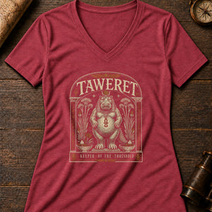 Taweret Threshold Women's V-Neck Tee — heather red