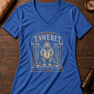 Taweret Threshold Women's V-Neck Tee — heather true royal