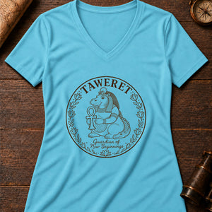 Taweret The Guardian Women's V-Neck Tee — turquoise