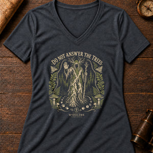 Leshy Boundary Women's V-Neck Tee — dark grey heather
