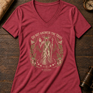 Leshy Boundary Women's V-Neck Tee — heather red