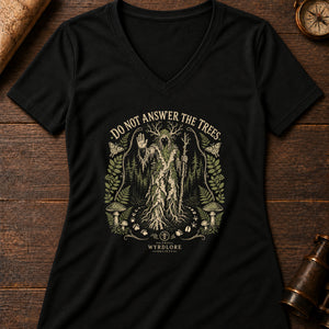 Leshy Boundary Women's V-Neck Tee — solid black blend