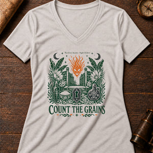 Soucouyant Flame Women's V-Neck Tee — heather dust