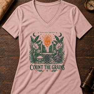 Soucouyant Flame Women's V-Neck Tee — heather peach