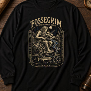 Fossegrim Fiddle Long Sleeve Shirt — Black