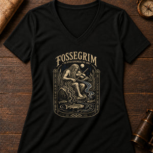 Fossegrim Fiddle Women's V-Neck Tee — solid black blend