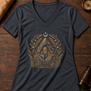 Nuno Punso Mound Women's V-Neck Tee — dark grey heather