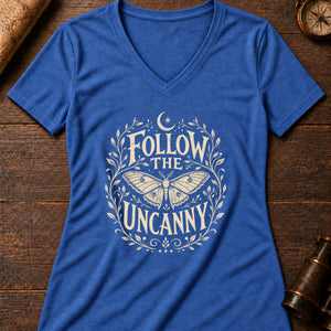 Follow The Uncanny Women's V-Neck Tee — heather true royal