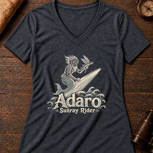 Adaro Sunray Rider Women's V-Neck Tee — dark grey heather