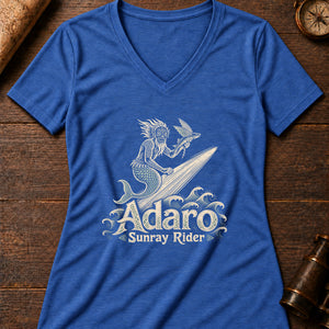 Adaro Sunray Rider Women's V-Neck Tee — heather true royal