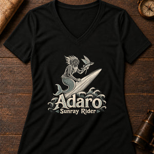 Adaro Sunray Rider Women's V-Neck Tee — solid black blend