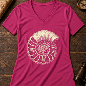 Ammonite Star Chart Women's V-Neck Tee — berry