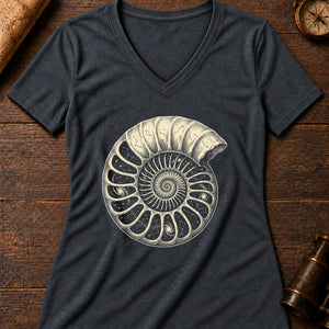 Ammonite Star Chart Women's V-Neck Tee — dark grey heather