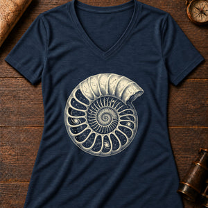 Ammonite Star Chart Women's V-Neck Tee — heather navy